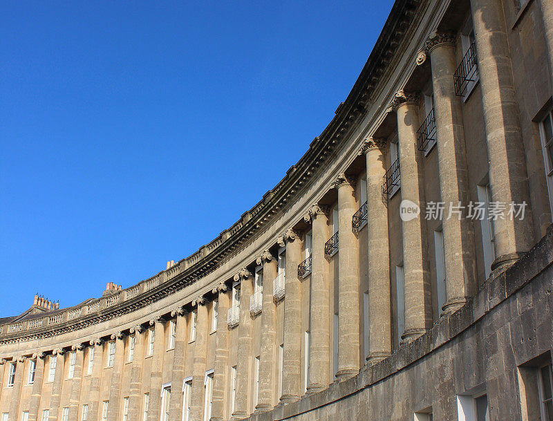 历史悠久的联排别墅/乔治王朝建筑/ Bath stone, Royal Crescent, Bath, England